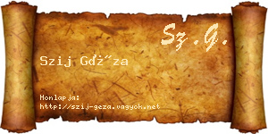 Szij Géza névjegykártya
