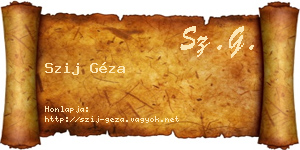 Szij Géza névjegykártya