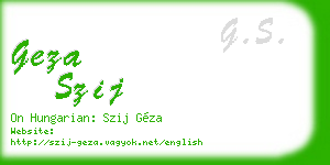 geza szij business card