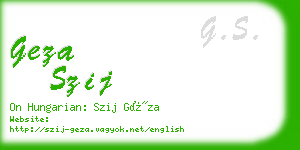 geza szij business card